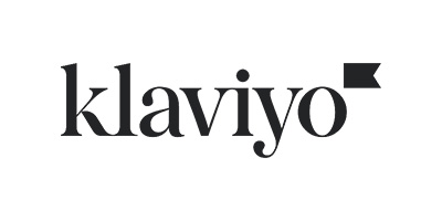 klaviyo written in black with an all white background